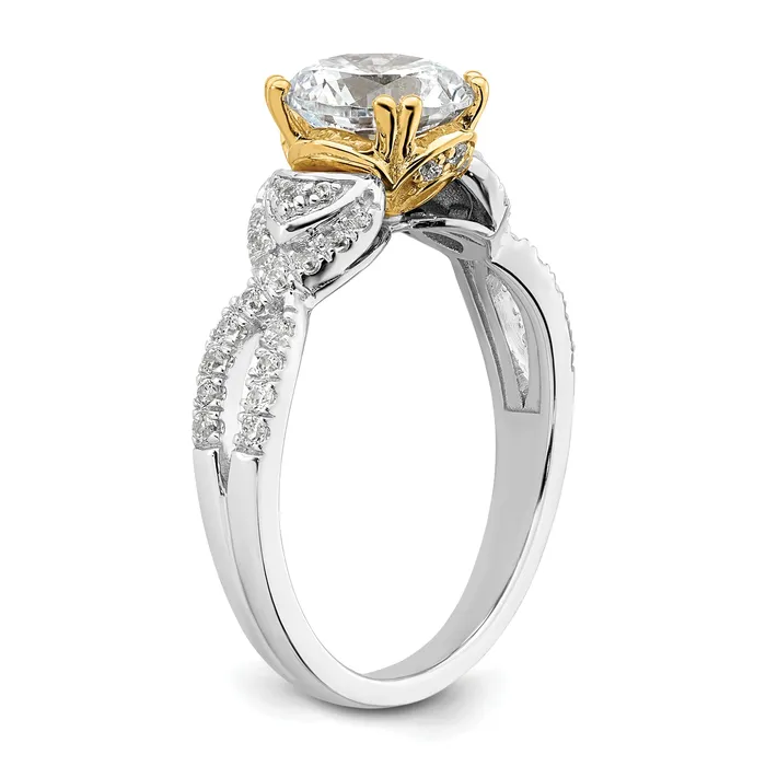 Rings 150ct CZ Solid Real 14k Twotone Polish 1 12ct Round Engage Dia Ring Goldia