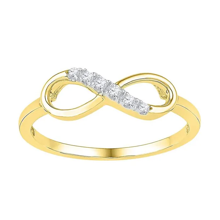 Rings 10k Yellow Gold Round Diamond Infinity Ring 120 Cttw gndatlanta