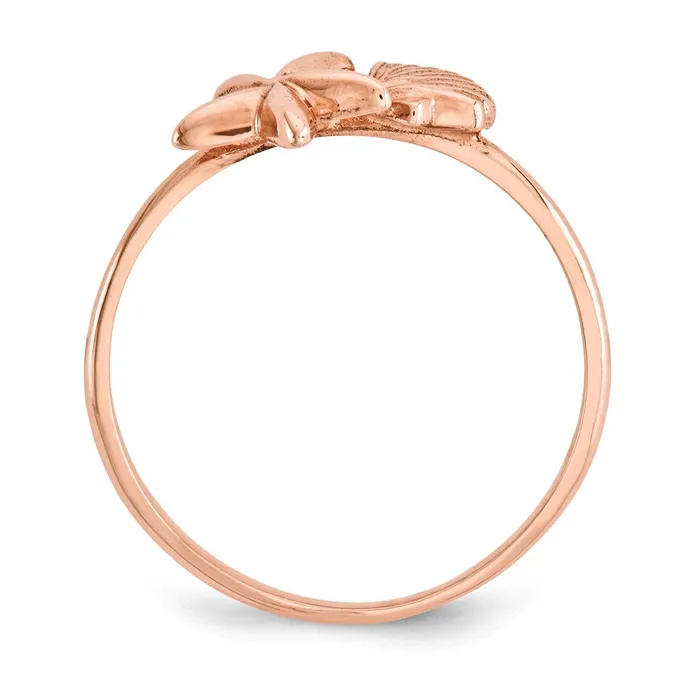 Rings 14k Rose Gold Polished Shell u0026 Starfish Ring Goldia