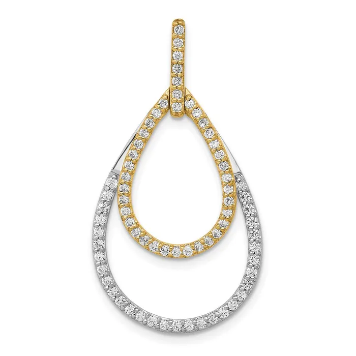 Rings 14k TwoTone Gold 12ct Real Diamond Double Teardrop Pendant Goldia Rings 14k TwoTone Gold 12ct Real Diamond Double Teardrop Pendant Goldia