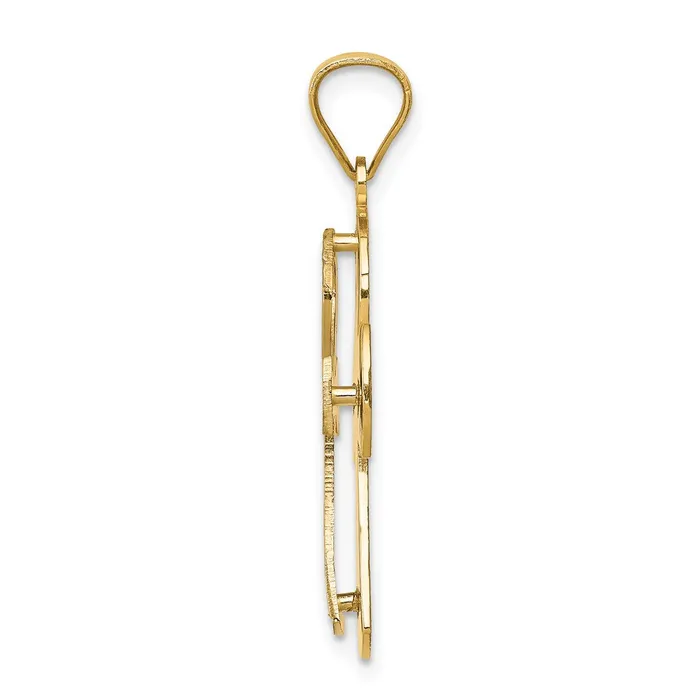 Rings 14k Twotone Gold Ankh Cross Pendant Goldia