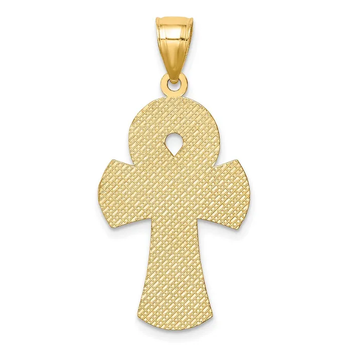 Rings 14k Twotone Gold Ankh Cross Pendant Goldia