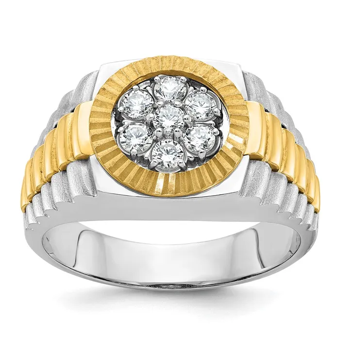 Rings 14k Twotone Gold Mens Diamond Ring Mounting Goldia