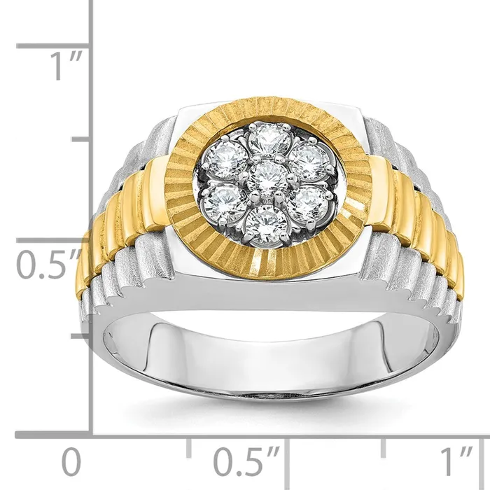 Rings 14k Twotone Gold Mens Diamond Ring Mounting Goldia