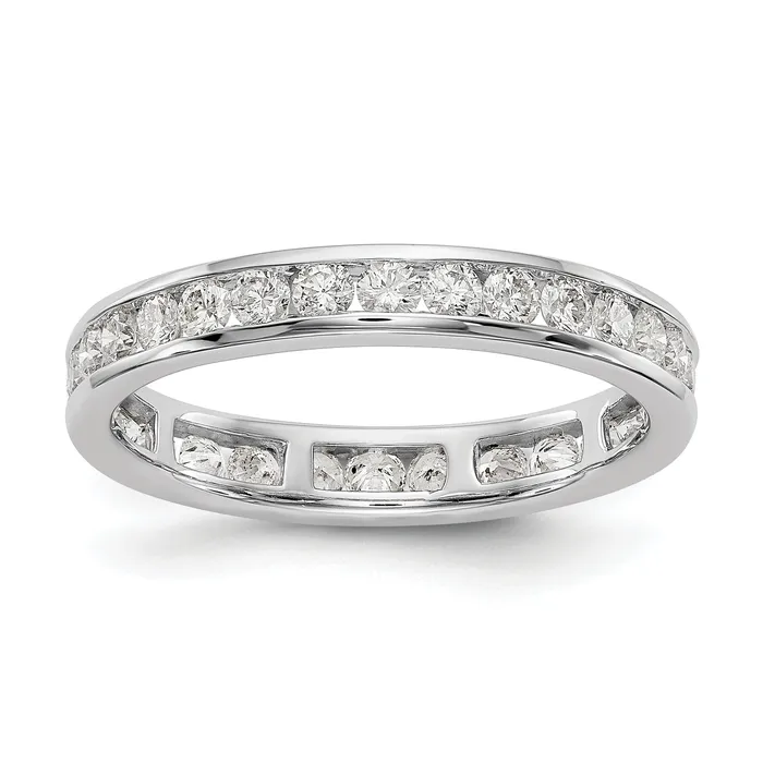 Rings 14k White Gold 1 Ct Lab Grown Diamond VSSI G Channel Set Eternity Band Ring Goldia Rings 14k White Gold 1 Ct Lab Grown Diamond VSSI G Channel Set Eternity Band Ring Goldia