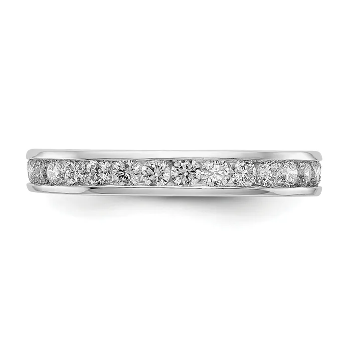 Rings 14k White Gold 1 Ct Lab Grown Diamond VSSI G Channel Set Eternity Band Ring Goldia