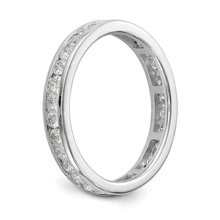 Rings 14k White Gold 1 Ct Lab Grown Diamond VSSI G Channel Set Eternity Band Ring Goldia