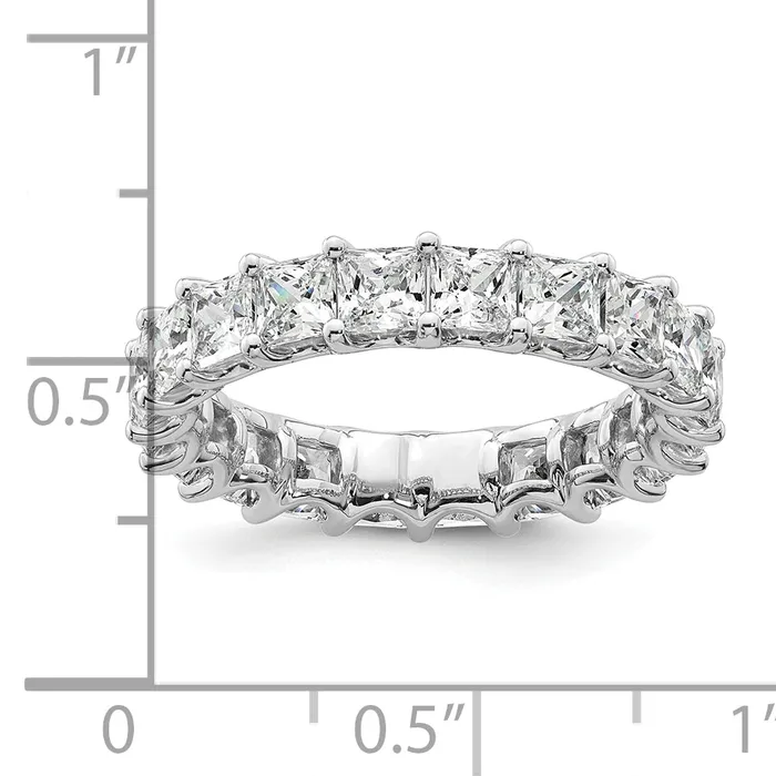 Rings 14k White Gold 14KW Princess Lab Grown Diamond VSSI G Eternity Band Ring Goldia