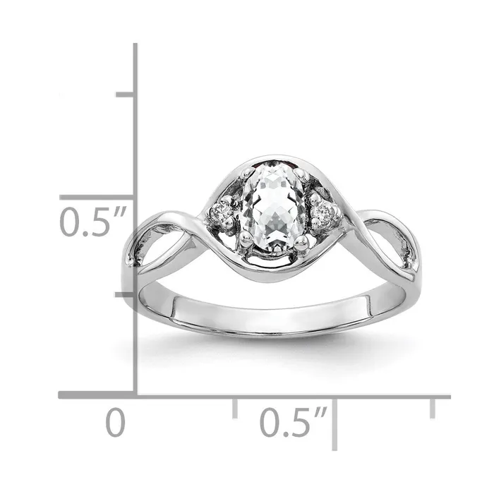 Rings 14k White Gold 6x4mm Oval Cubic Zirconia A Real Diamond ring Goldia