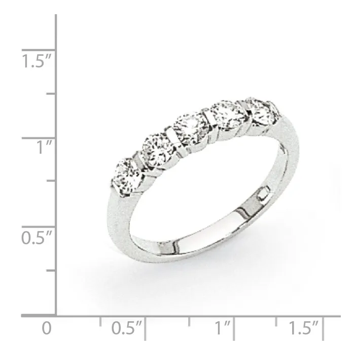 Rings 14k White Gold AAA Real Diamond Anniversary Band Goldiacom