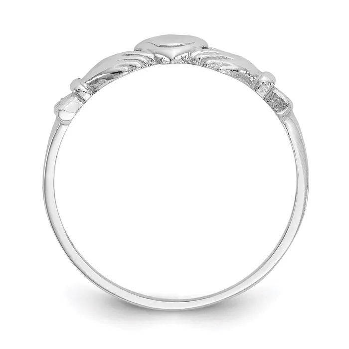 Rings 14k White Gold Childs Claddagh Ring Goldia