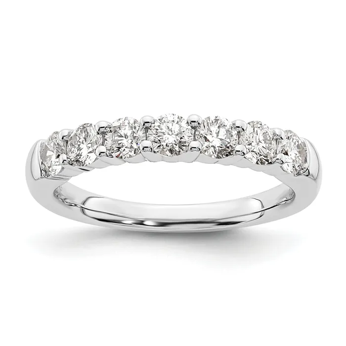 Rings 14K White Gold Lab Grown Diamond VSSI G 7Stone Band Ring Goldia