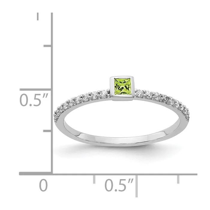 Rings 14k White Gold Real Diamond and Princess Peridot Ring Goldiacom