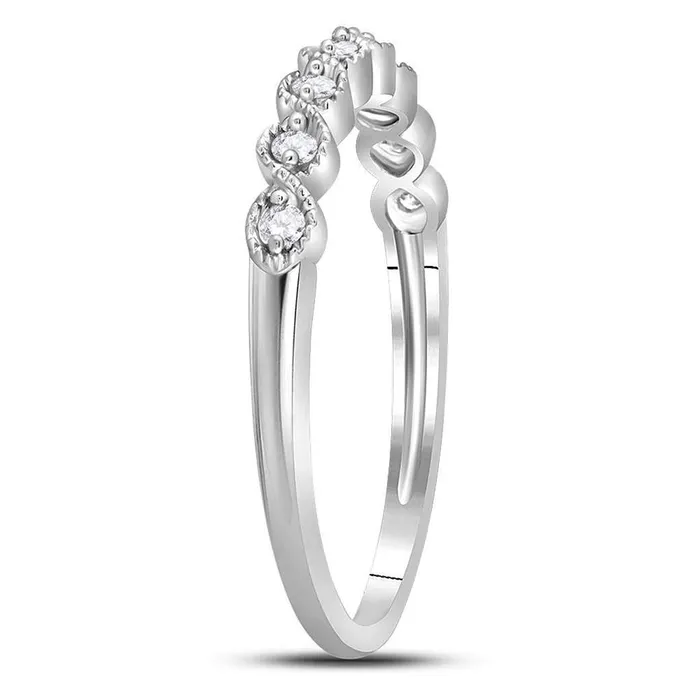 Rings 14k White Gold Round Diamond Stackable Band Ring 110 Cttw gndatlanta