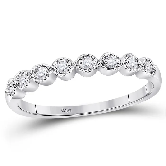 Rings 14k White Gold Round Diamond Stackable Band Ring 110 Cttw gndatlanta
