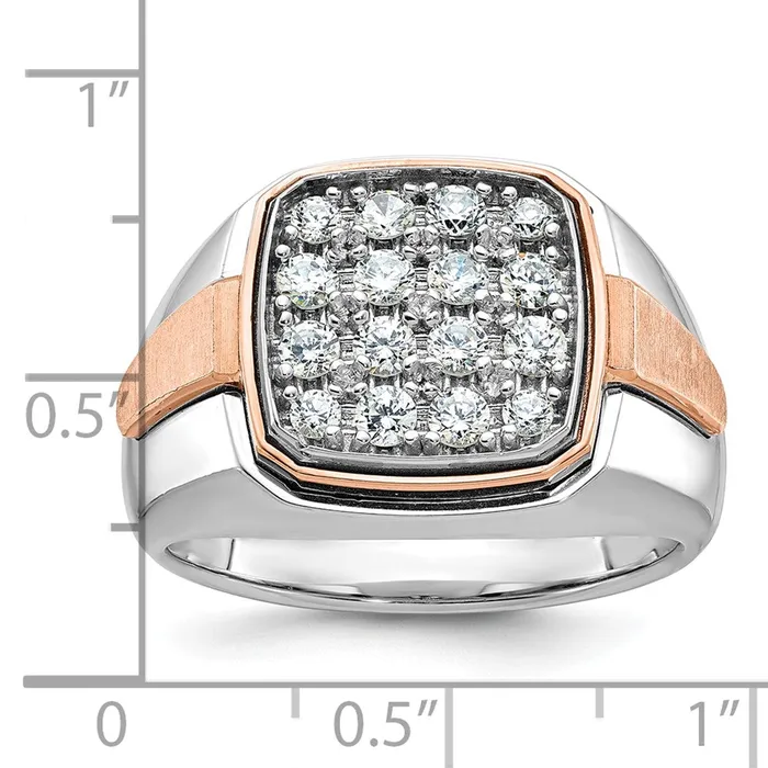 Rings 14k WhiteRose Gold Twotone Gold WhiteRose Mens Satin Diamond Ring Mounting Goldia
