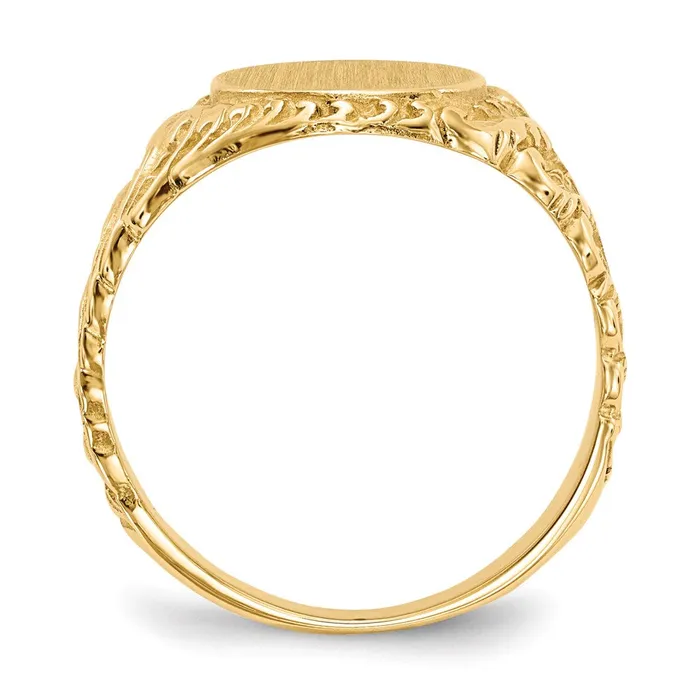 Rings 14K Yellow Gold 130x105mm Closed Back Mens Signet Ring Goldia