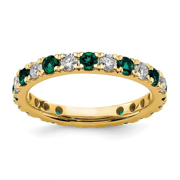 Rings 14k Yellow Gold 34 Ct Lab Grown Diamond VSSI G and Lab Created Alexandrite Eternity Band Ring Goldia Rings 14k Yellow Gold 34 Ct Lab Grown Diamond VSSI G and Lab Created Alexandrite Eternity Band Ring Goldia