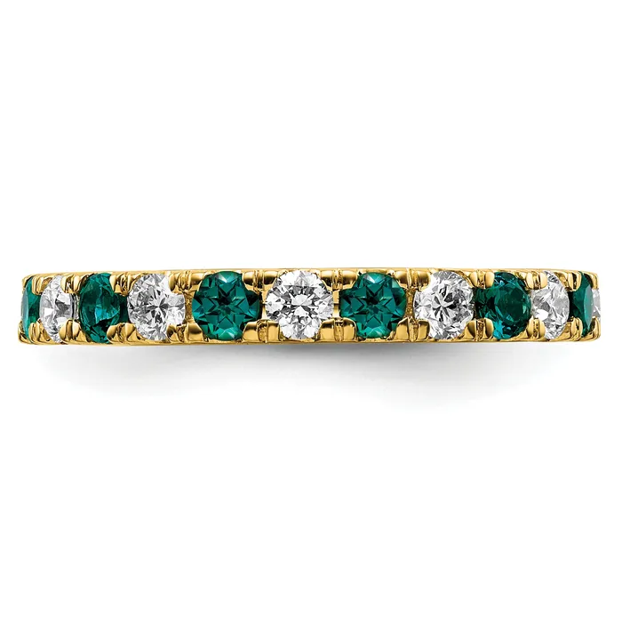 Rings 14k Yellow Gold 34 Ct Lab Grown Diamond VSSI G and Lab Created Alexandrite Eternity Band Ring Goldia
