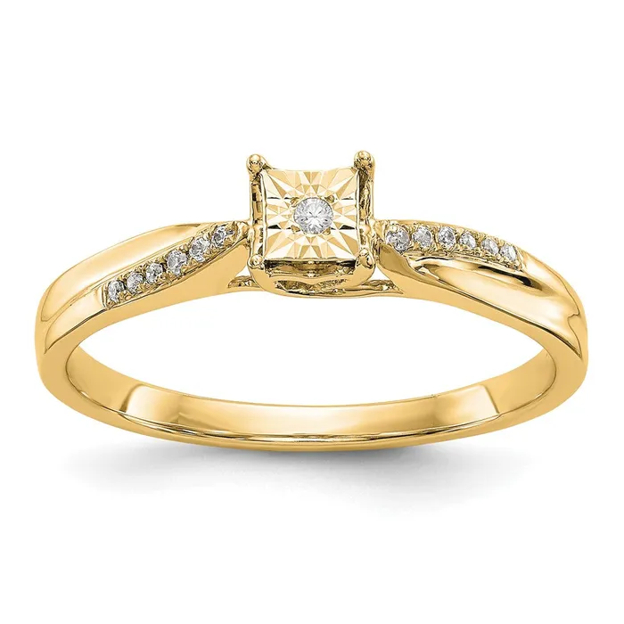 Rings 14K Yellow Gold Complete Real Diamond Engagement Ring Goldia