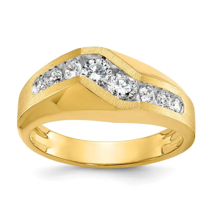 Rings 14k Yellow Gold Mens Polished and Satin Diamond Ring Mounting Goldia Rings 14k Yellow Gold Mens Polished and Satin Diamond Ring Mounting Goldia