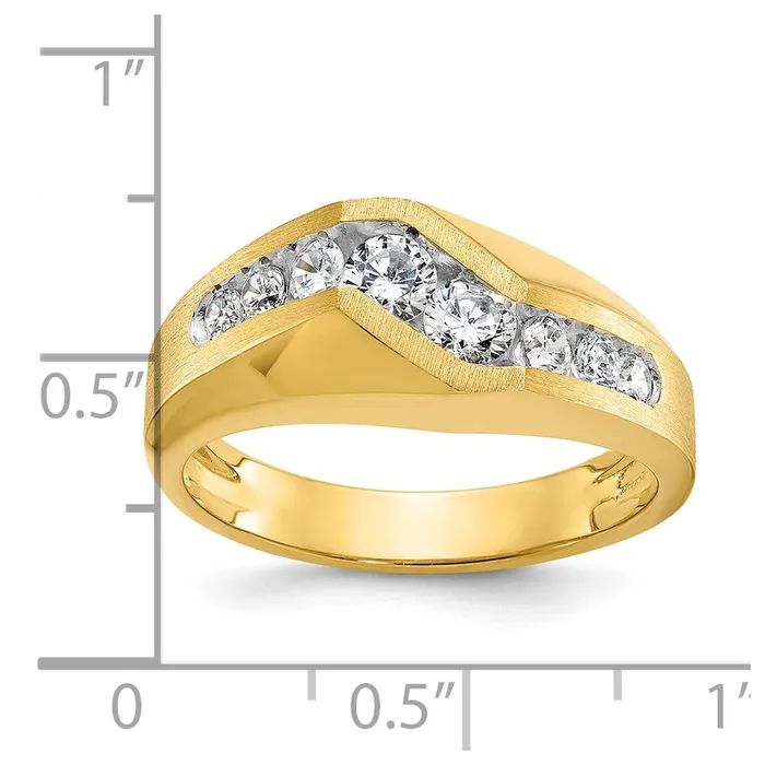 Rings 14k Yellow Gold Mens Polished and Satin Diamond Ring Mounting Goldia