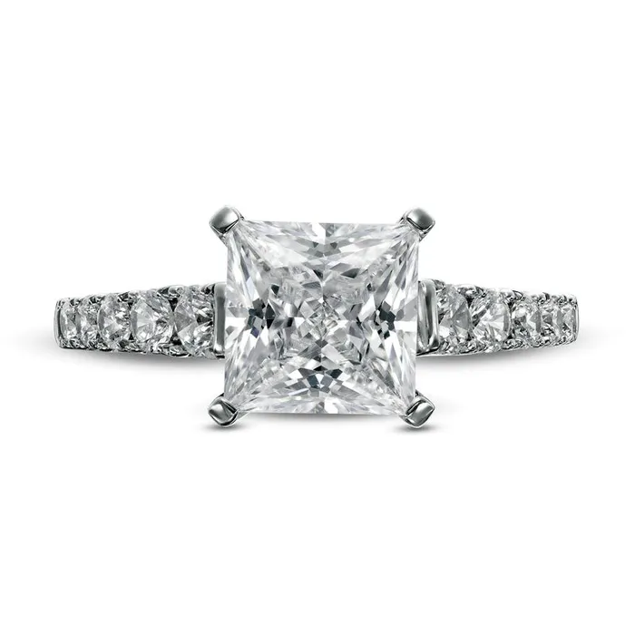 Rings 25 CT TW Certified PrincessCut LabCreated Diamond Engagement Ring in Solid 14K White Gold FVS2 Goldia Rings 25 CT TW Certified PrincessCut LabCreated Diamond Engagement Ring in Solid 14K White Gold FVS2 Goldia