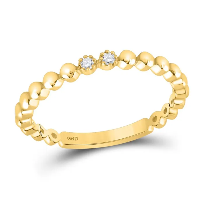 Rings gndatlanta 10k Yellow Gold Round Diamond 2Stone Stackable Band Ring 03 Cttw Rings gndatlanta 10k Yellow Gold Round Diamond 2Stone Stackable Band Ring 03 Cttw