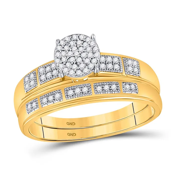 Rings gndatlanta 10k Yellow Gold Round Diamond Bridal Wedding Ring Set 15 Cttw Rings gndatlanta 10k Yellow Gold Round Diamond Bridal Wedding Ring Set 15 Cttw