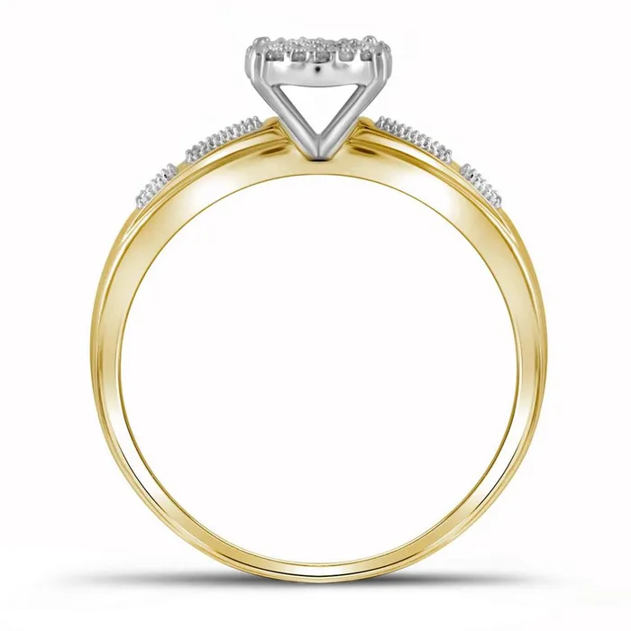 Rings gndatlanta 10k Yellow Gold Round Diamond Bridal Wedding Ring Set 15 Cttw
