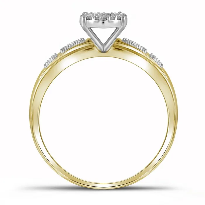 Rings gndatlanta 10k Yellow Gold Round Diamond Bridal Wedding Ring Set 15 Cttw