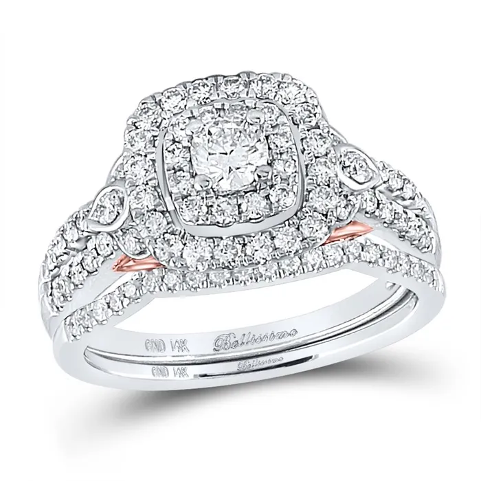 Rings gndatlanta 14k Twotone Gold Round Diamond Bridal Wedding Ring Set 1 Ctw Certified Rings gndatlanta 14k Twotone Gold Round Diamond Bridal Wedding Ring Set 1 Ctw Certified