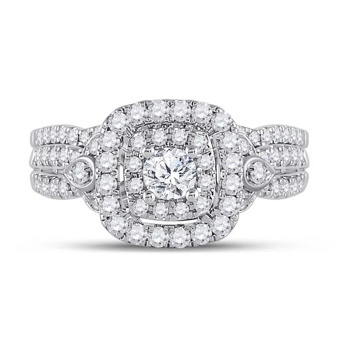 Rings gndatlanta 14k Twotone Gold Round Diamond Bridal Wedding Ring Set 1 Ctw Certified