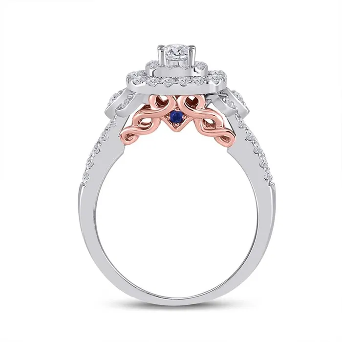 Rings gndatlanta 14k Twotone Gold Round Diamond Bridal Wedding Ring Set 1 Ctw Certified