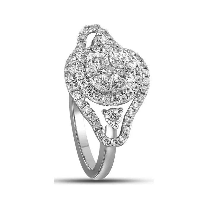 Rings gndatlanta 14k White Gold Diamond Halo Bridal Engagement Ring 115 Cttw