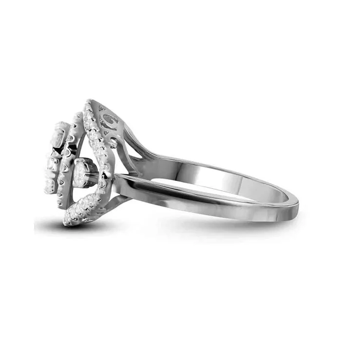 Rings gndatlanta 14k White Gold Diamond Halo Bridal Engagement Ring 115 Cttw
