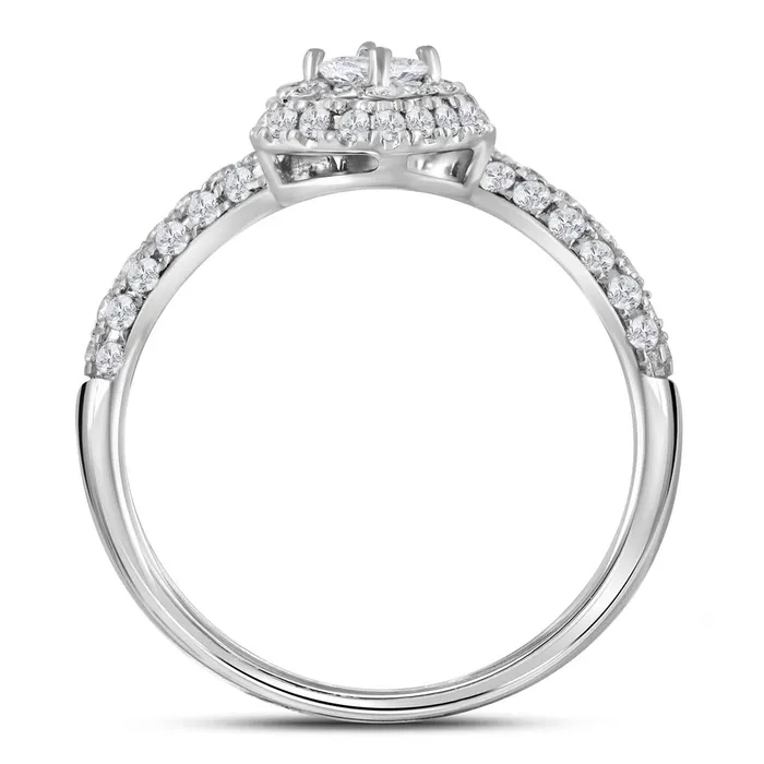 Rings gndatlanta 14k White Gold Princess Diamond 2stone Bridal Engagement Ring 1 Ctw Certified