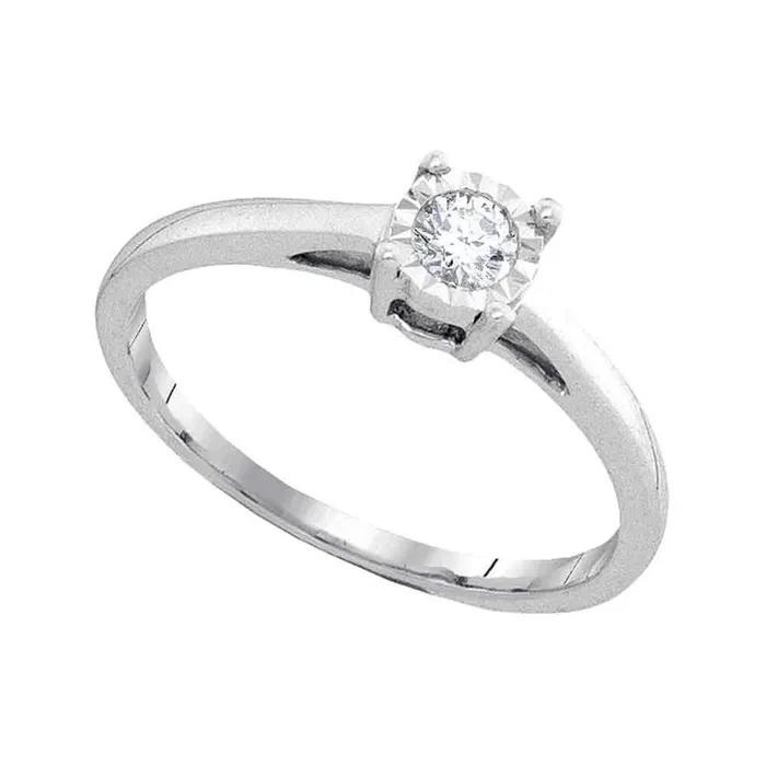 Rings gndatlanta 14k White Gold Round Diamond Solitaire Promise Ring 16 Cttw Rings gndatlanta 14k White Gold Round Diamond Solitaire Promise Ring 16 Cttw