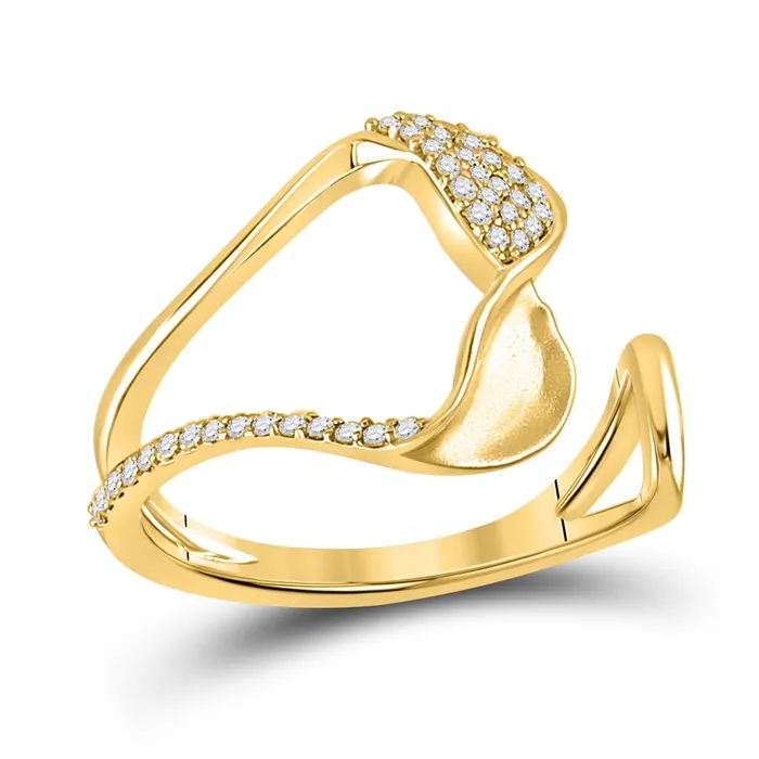 Rings gndatlanta 14k Yellow Gold Round Diamond Abstract Fashion Ring 15 Cttw Rings gndatlanta 14k Yellow Gold Round Diamond Abstract Fashion Ring 15 Cttw