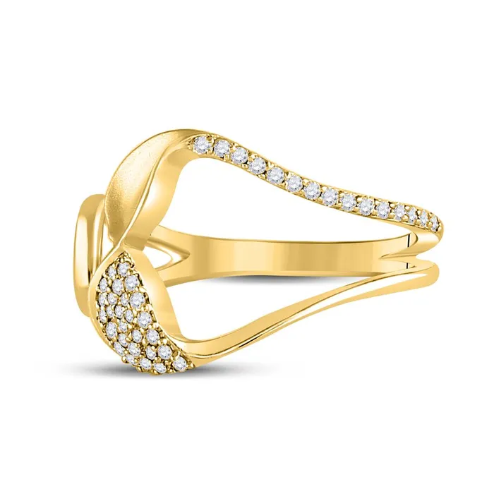 Rings gndatlanta 14k Yellow Gold Round Diamond Abstract Fashion Ring 15 Cttw