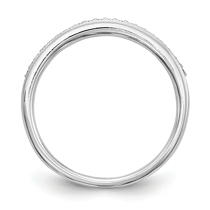 Rings Goldia 012ct CZ Solid Real 14K White Gold Wedding Wedding Band Ring