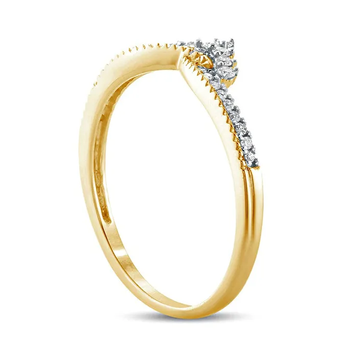 Rings Goldia 017 CT TW Natural Diamond Crown Chevron Antique VintageStyle Wedding Band in Solid 10K Yellow Gold Rings Goldia 017 CT TW Natural Diamond Crown Chevron Antique VintageStyle Wedding Band in Solid 10K Yellow Gold