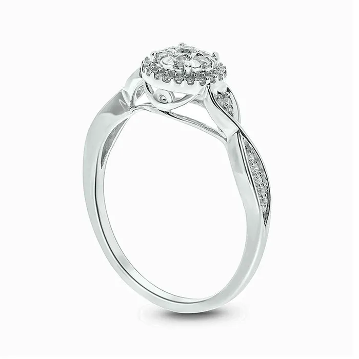 Rings Goldia 020 CT TW Composite Natural Diamond Frame Heart Sides Promise Ring in Sterling Silver Rings Goldia 020 CT TW Composite Natural Diamond Frame Heart Sides Promise Ring in Sterling Silver