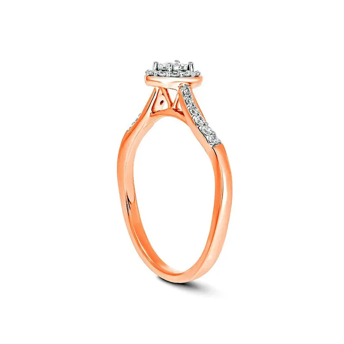 Rings Goldia 020 CT TW Natural Diamond Frame Wave Promise Ring in Solid 10K Rose Gold Rings Goldia 020 CT TW Natural Diamond Frame Wave Promise Ring in Solid 10K Rose Gold