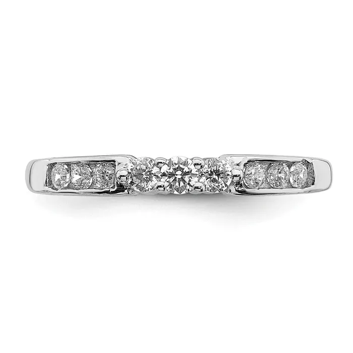 Rings Goldia 028ct CZ Solid Real 14K White Gold Wedding Band Ring