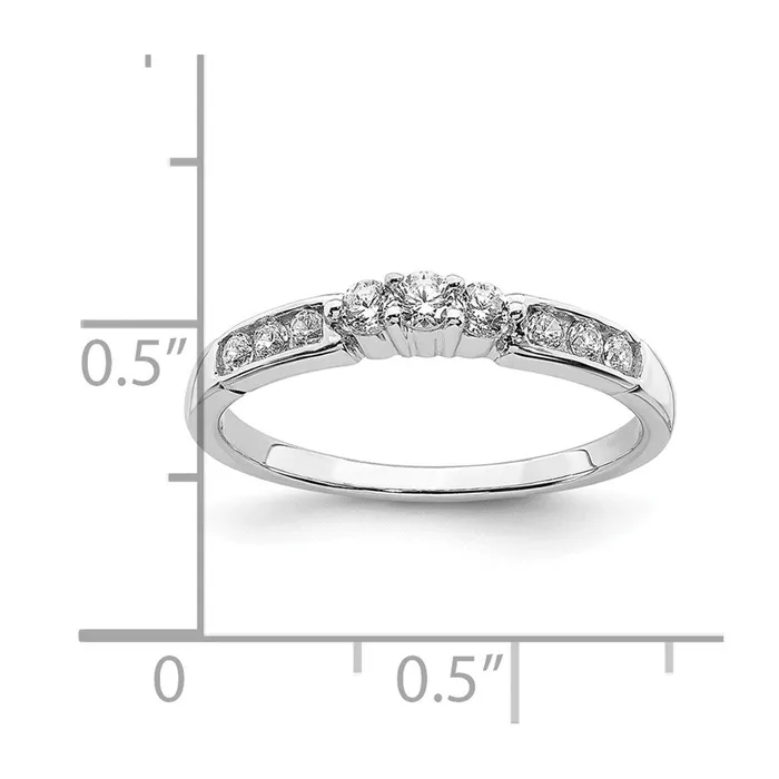 Rings Goldia 028ct CZ Solid Real 14K White Gold Wedding Band Ring