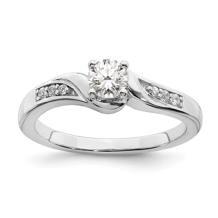 Rings Goldia 033ct CZ Solid Real 14K White Gold Engagement Ring