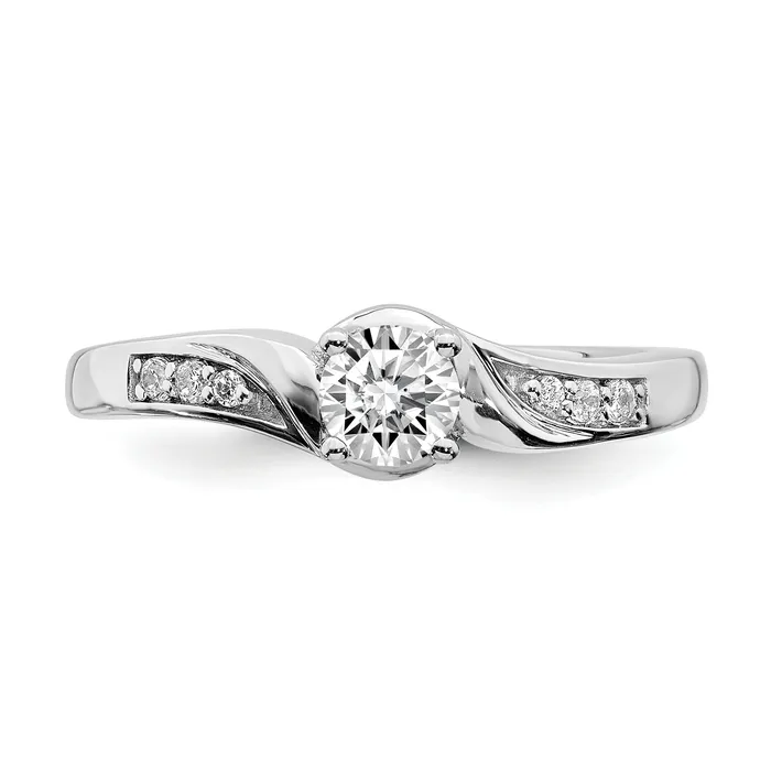 Rings Goldia 033ct CZ Solid Real 14K White Gold Engagement Ring