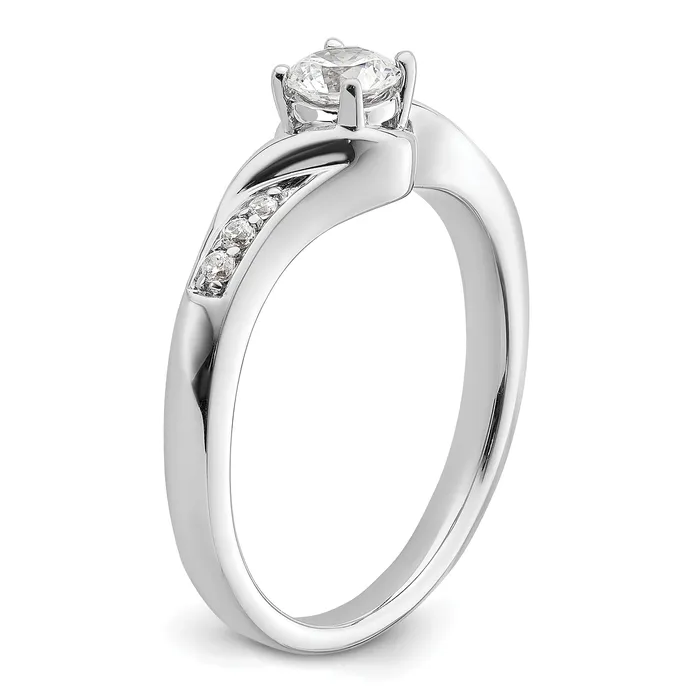 Rings Goldia 033ct CZ Solid Real 14K White Gold Engagement Ring