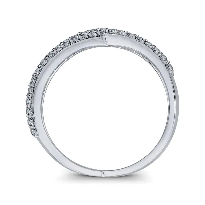 Rings Goldia 038 CT TW Natural Diamond Orbit Ring in Solid 10K White Gold Rings Goldia 038 CT TW Natural Diamond Orbit Ring in Solid 10K White Gold